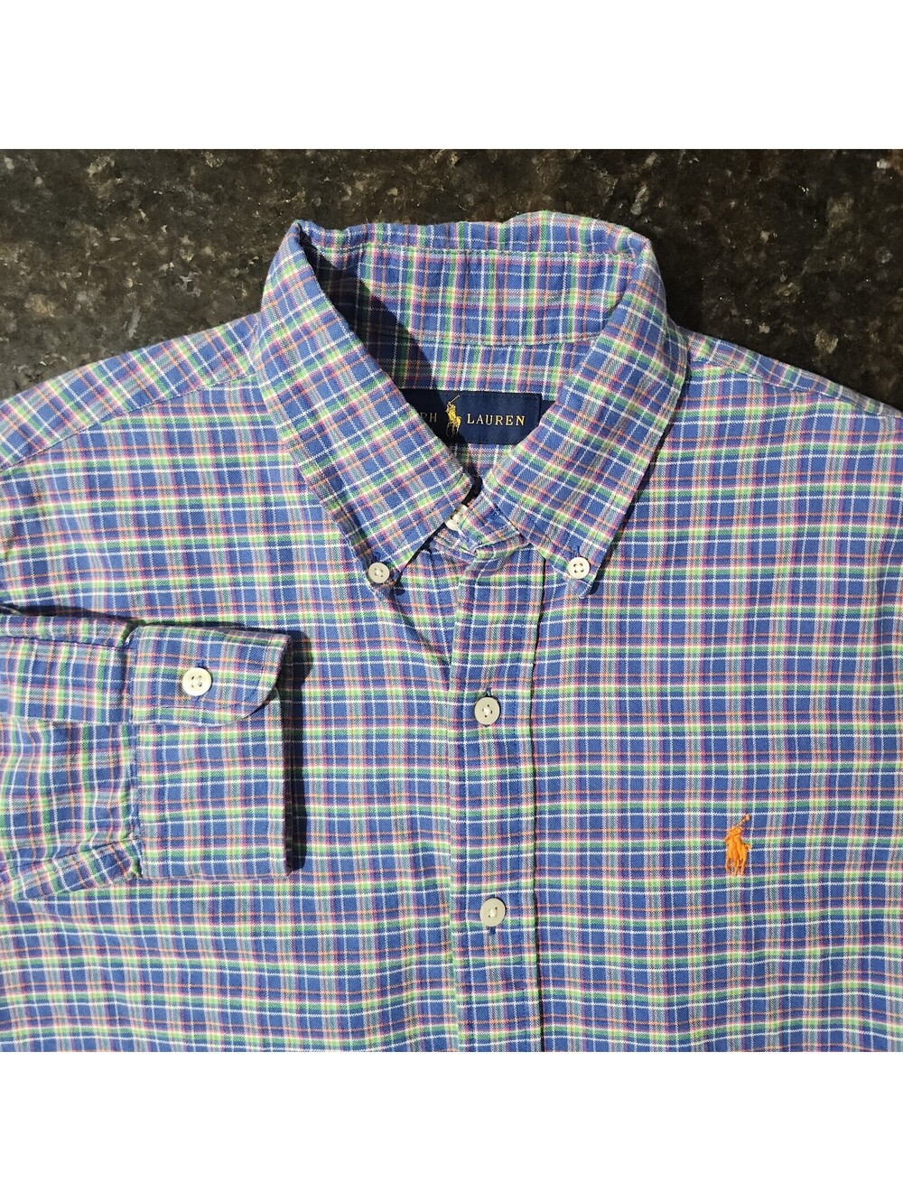 Polo Ralph Lauren Plaid Madras Button Down Oxford Casual Mens Small Classic